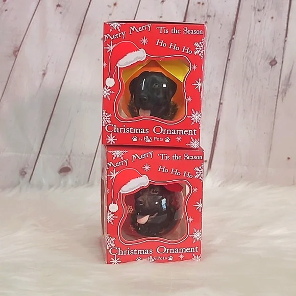 🆕️ Kirkland's Christmas Ornament Labrador Retreiver Lab Dog Pair of Ornaments - Picture 9 of 15